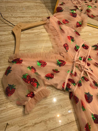 Strawberry Mesh Summer Dress