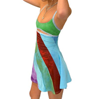 Rainbow Cut Out Mini Dress