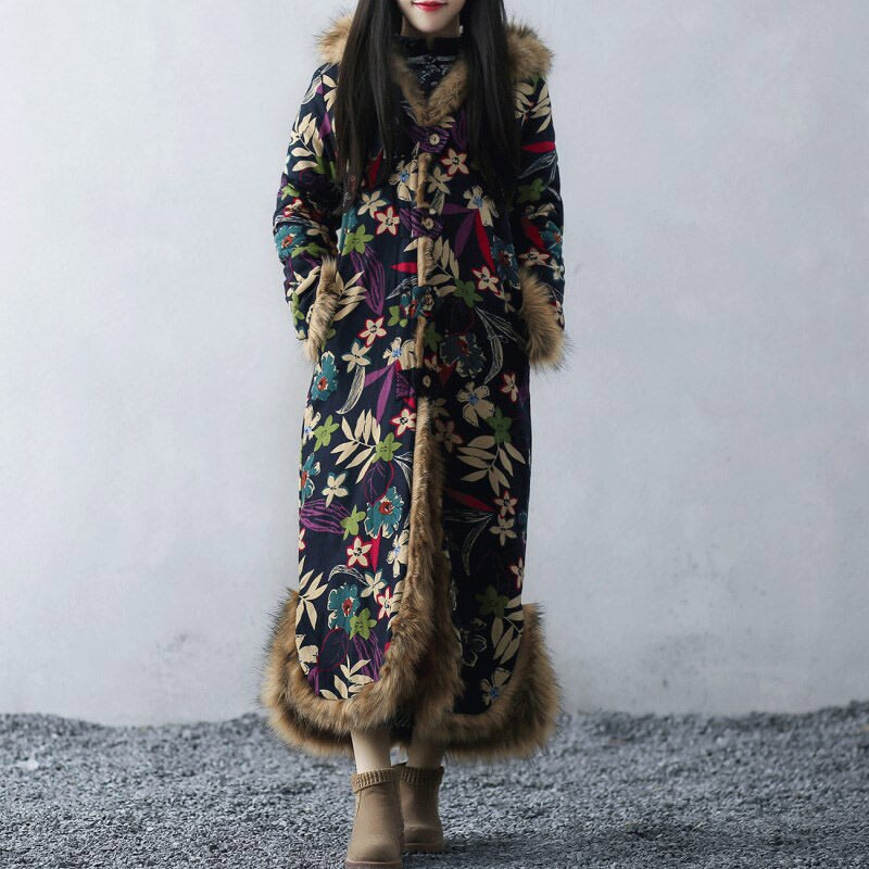 Vintage Style Extra Long Length Autumn and Winter Coat