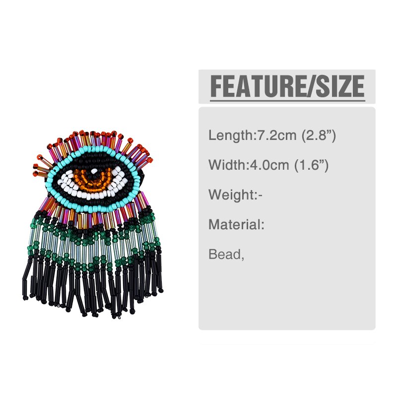 Evil Eye Beaded Tassel Earrings - Festigal