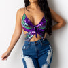 Sequin Butterfly Crop Top - Festigal