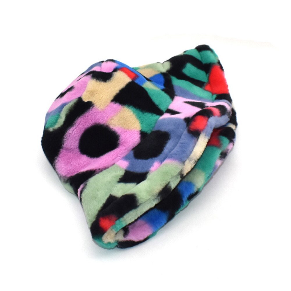 Rainbow Letter Fur Bucket Hat - Festigal