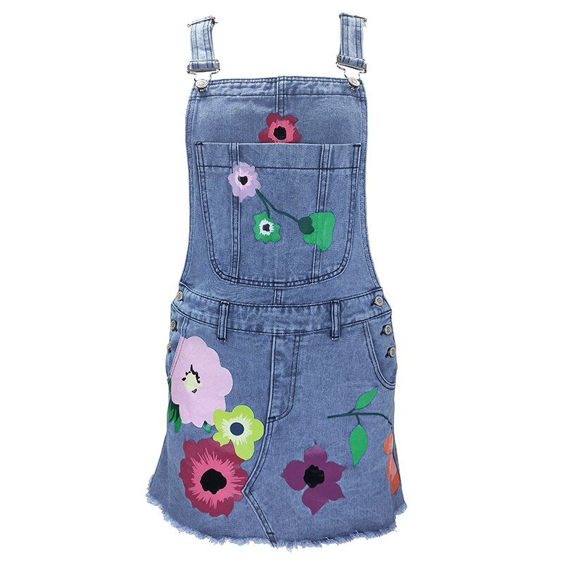 Retro Denim Flower Power Dungarees - Festigal