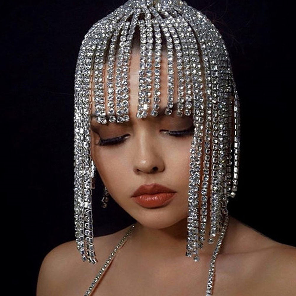 Rhinestone Tassel Hair Accessory - Festigal