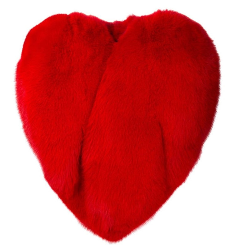 Statement Faux Fur Heart Cape - Festigal