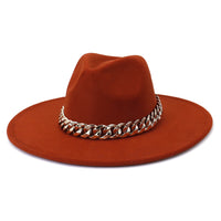 Classic Fedora Hat with gold chain - Festigal