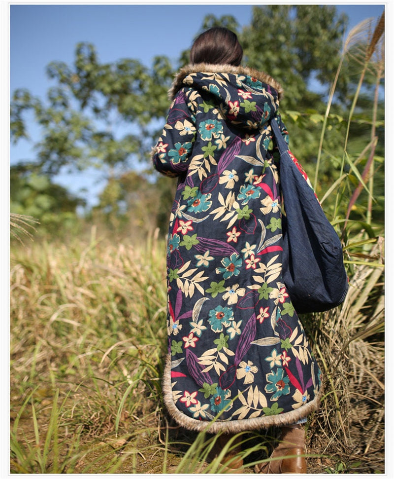 Vintage Style Extra Long Length Autumn and Winter Coat - Festigal