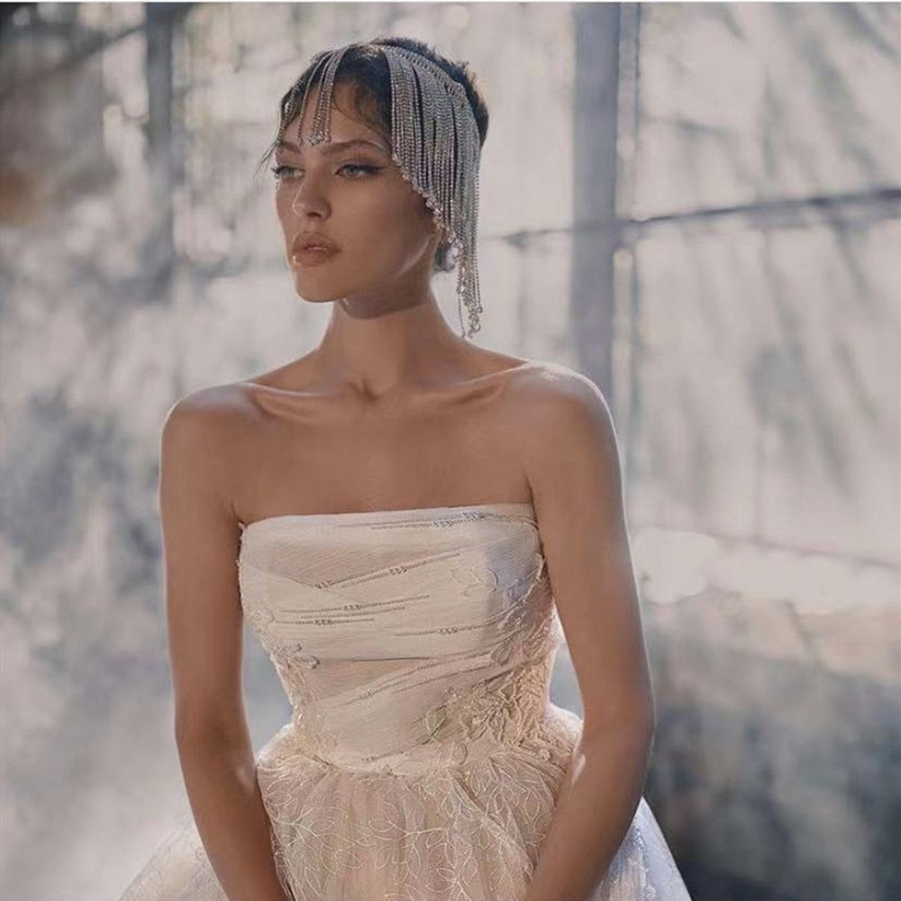 Ethereal Rhinestone Tassel Headband - Festigal