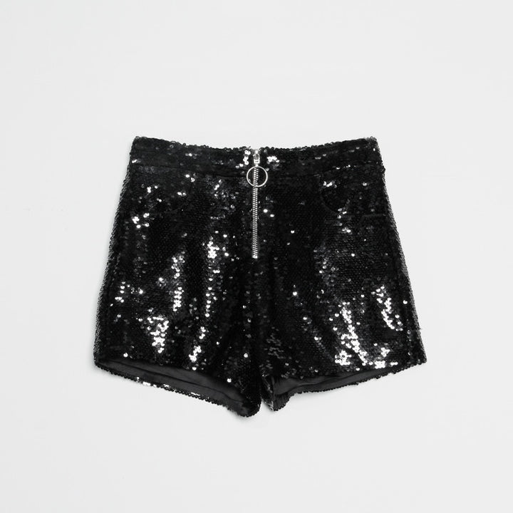 Sequin Zipped Shorts - Festigal