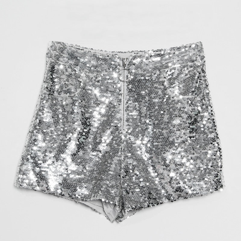 Sequin Zipped Shorts - Festigal