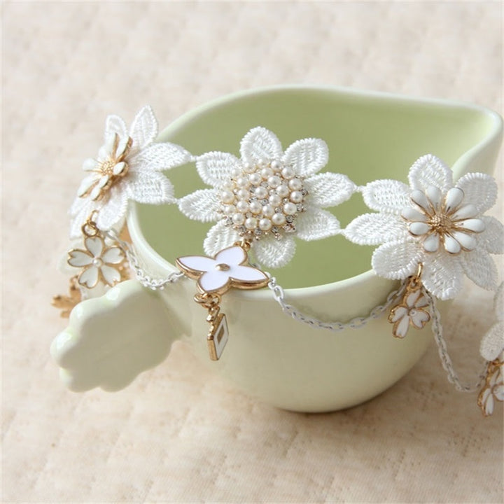 Boho White Lace Anklet - Festigal