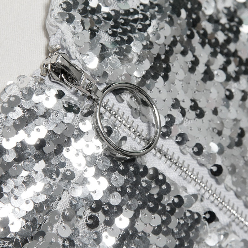 Sequin Zipped Shorts - Festigal