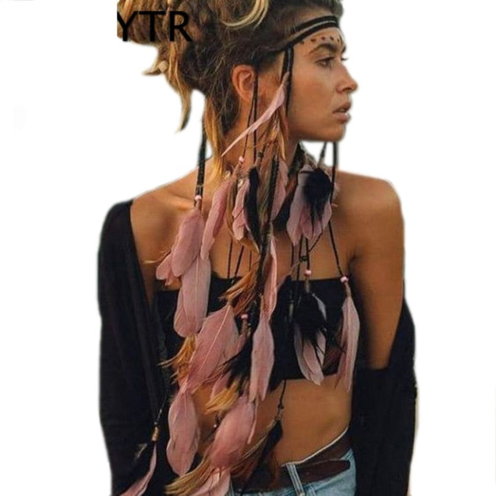 Long Length Feather Festival Headband - Festigal