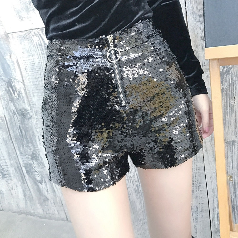 Sequin Zipped Shorts - Festigal