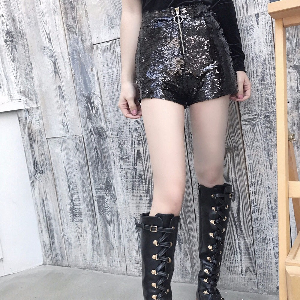 Sequin Zipped Shorts - Festigal