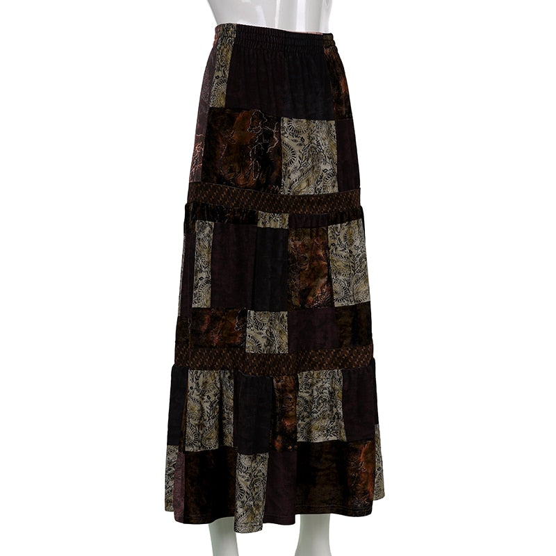 Long Velvet Autumn Skirt - Festigal