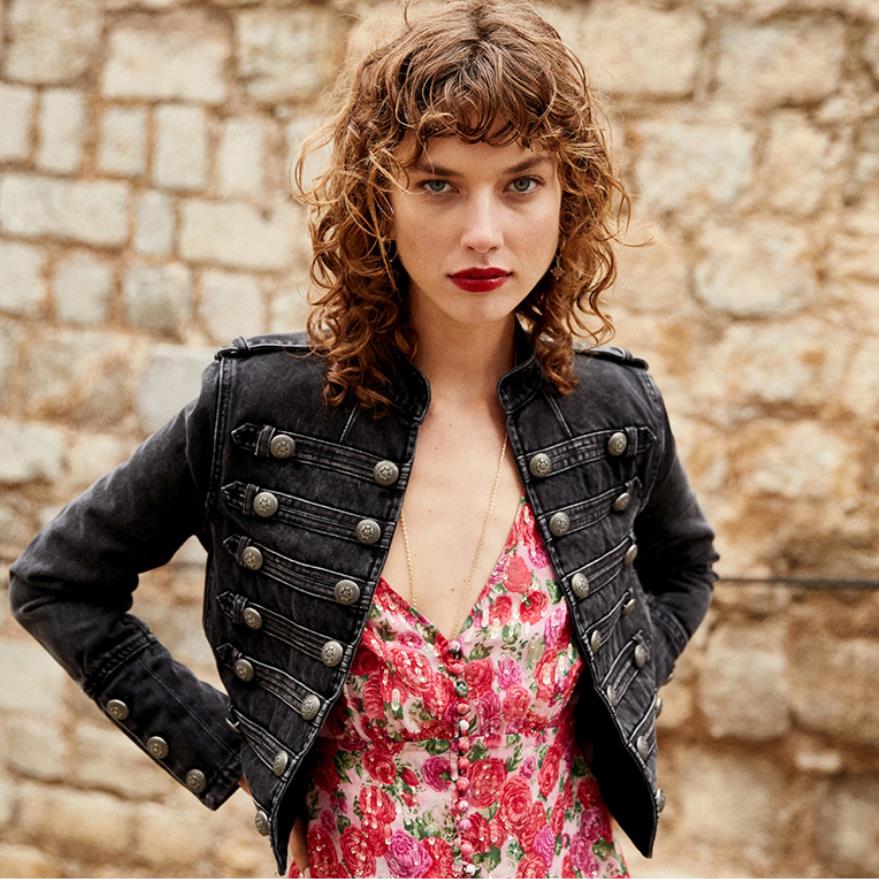 Retro Military Style Denim Jacket - Festigal
