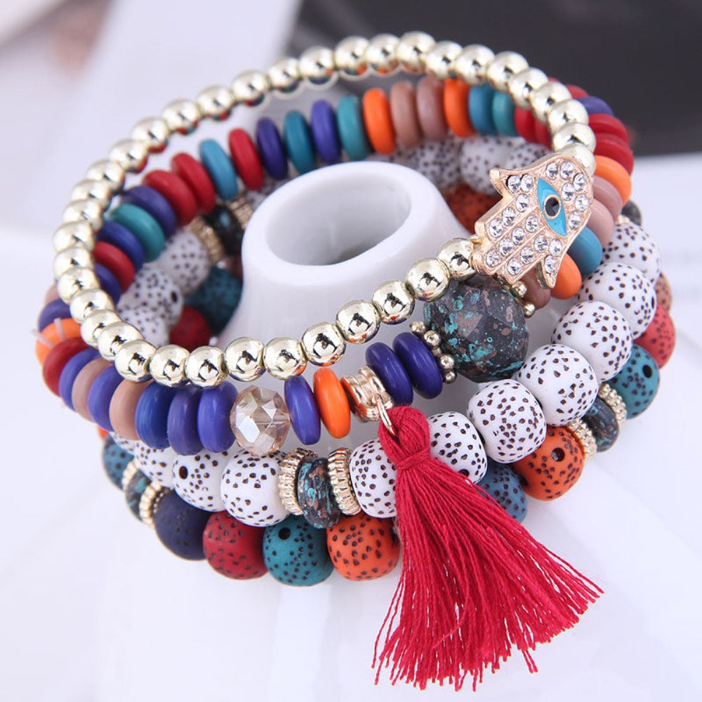 4 Heart Charm Beads Bracelets - Festigal