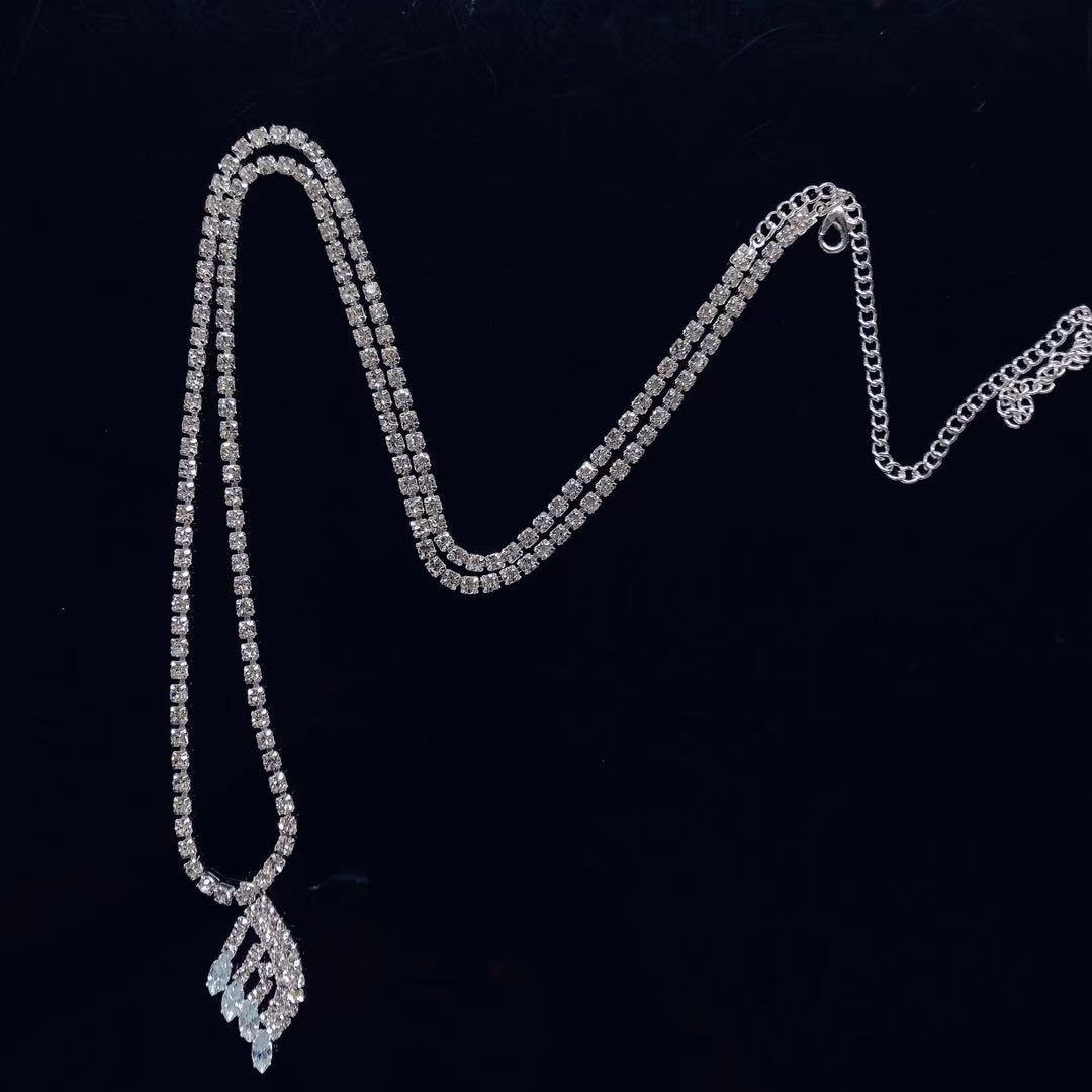 Shiny Silver Crystal Waist Chain
