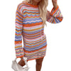 Colourful Striped Knitted/Crochet Dress - Festigal