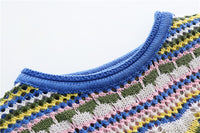 Colourful Striped Knitted/Crochet Dress