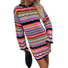 Colourful Striped Knitted/Crochet Dress - Festigal