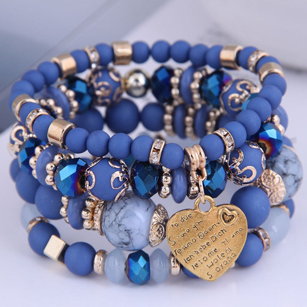 4 Heart Charm Beads Bracelets - Festigal