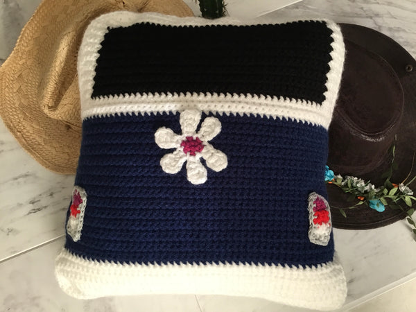 Handmade Crochet Campervan Cushion