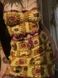 Sunflower Crochet Two Piece Set