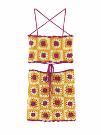 Sunflower Crochet Two Piece Set