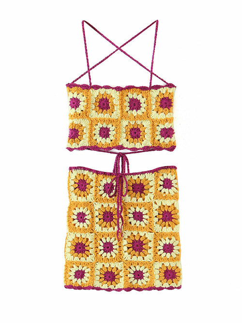 Sunflower Crochet Two Piece Set - Festigal