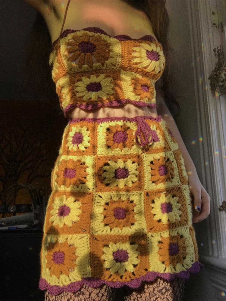 Sunflower Crochet Two Piece Set - Festigal