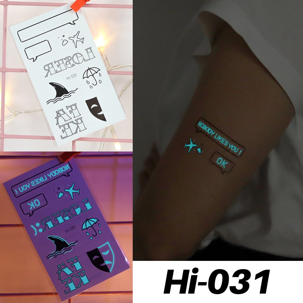 Blue Luminous Tattoo Stickers - Festigal