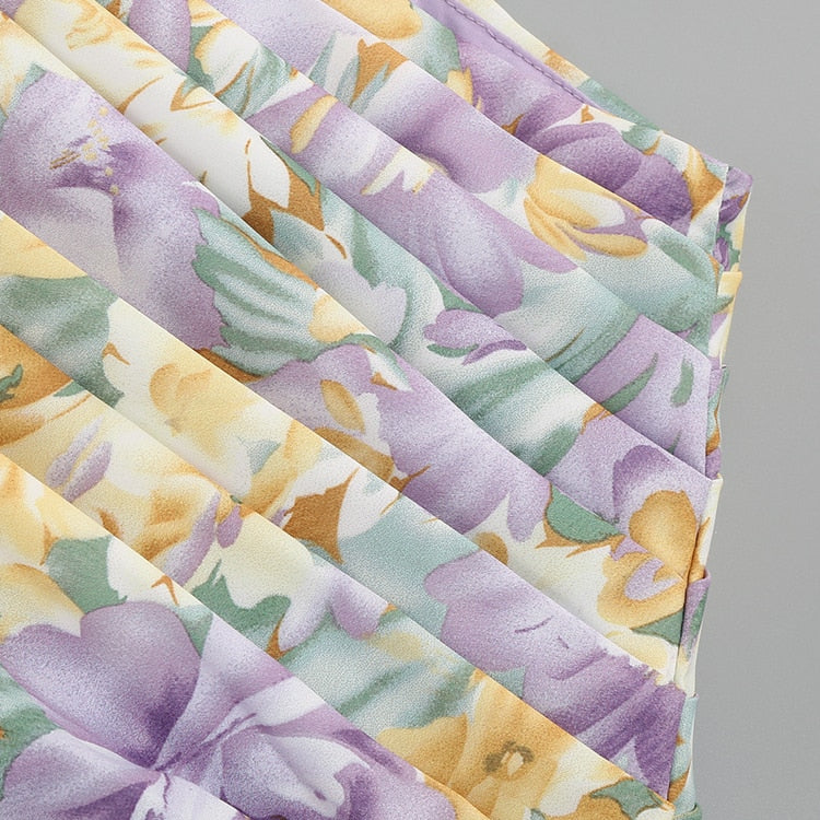 Floral Chain Belt Maxi Dress - Festigal