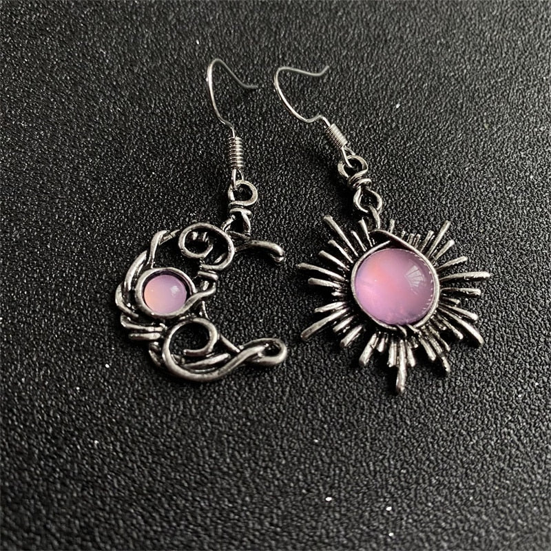 Sun and Moon Drop Earrings - Festigal