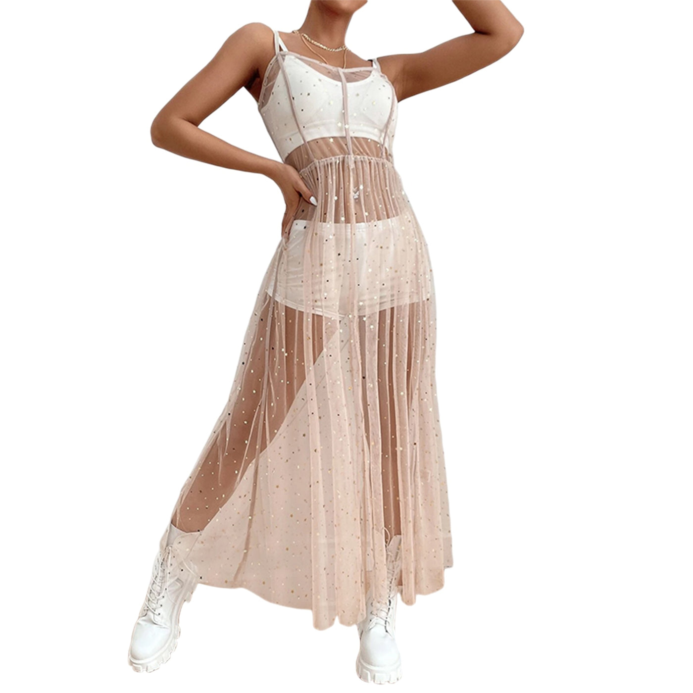 Transparent Mesh Dress Festigal Transparent Mesh Dress Festigal