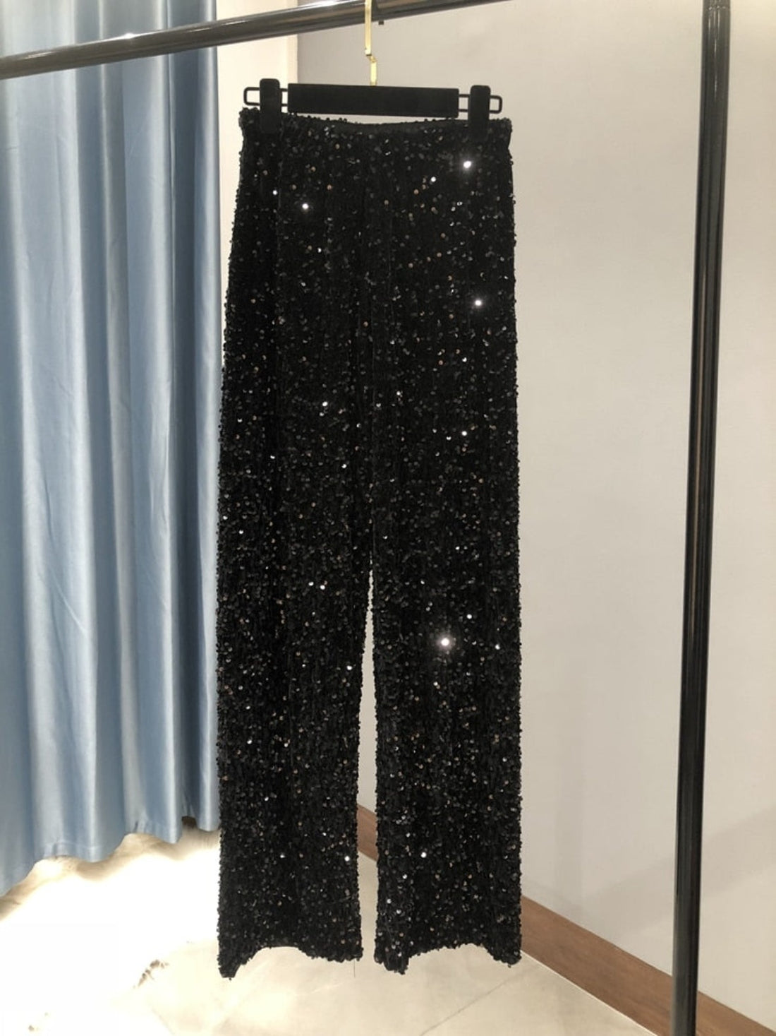 Wide Leg Sequin Pants - Festigal