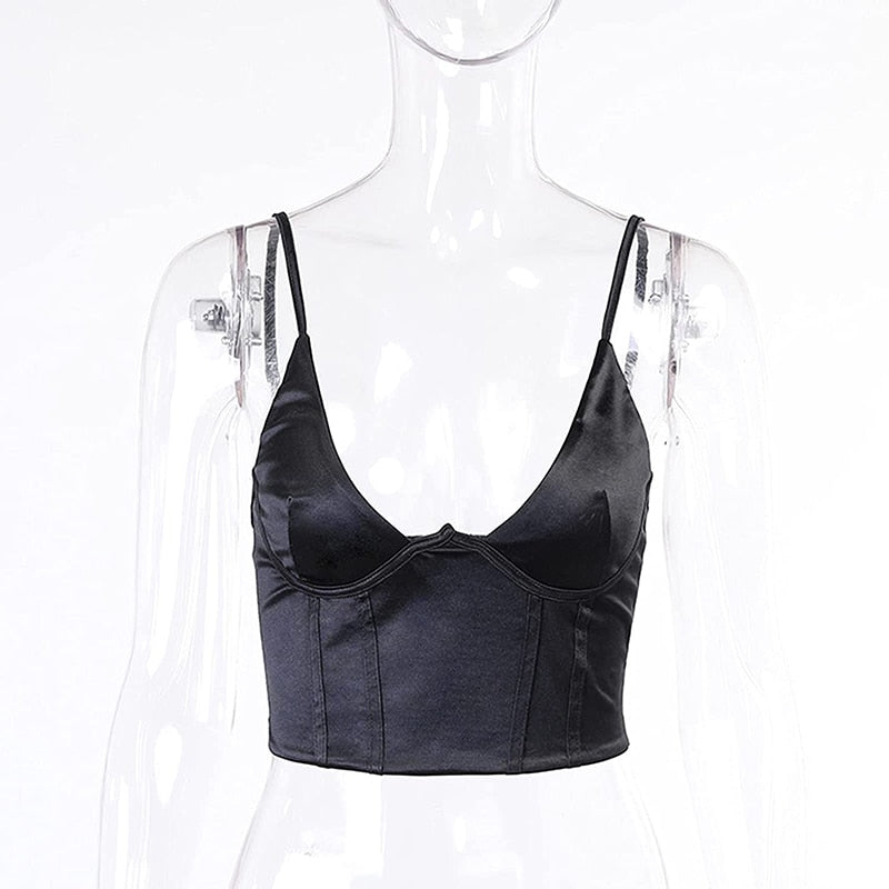 Clubwear Plunge Corset Style Top - Festigal