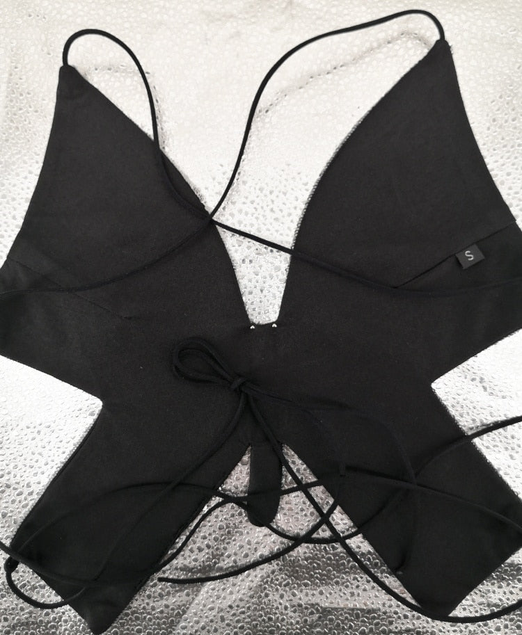 Sequin Butterfly Crop Top - Festigal