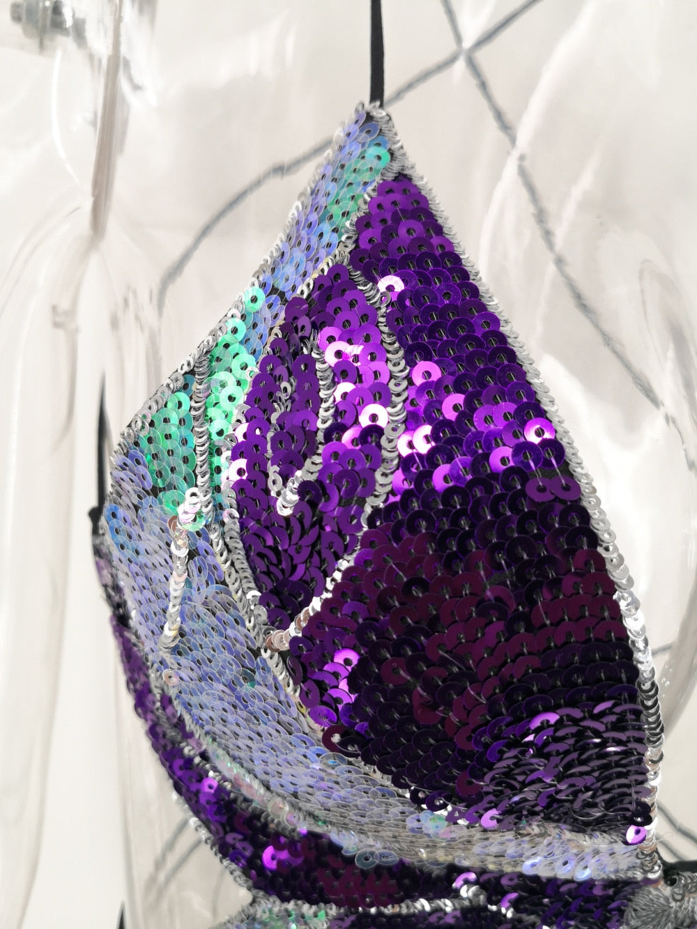 Sequin Butterfly Crop Top - Festigal