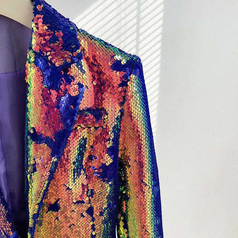 Holographic Sequin Blazer - Festigal