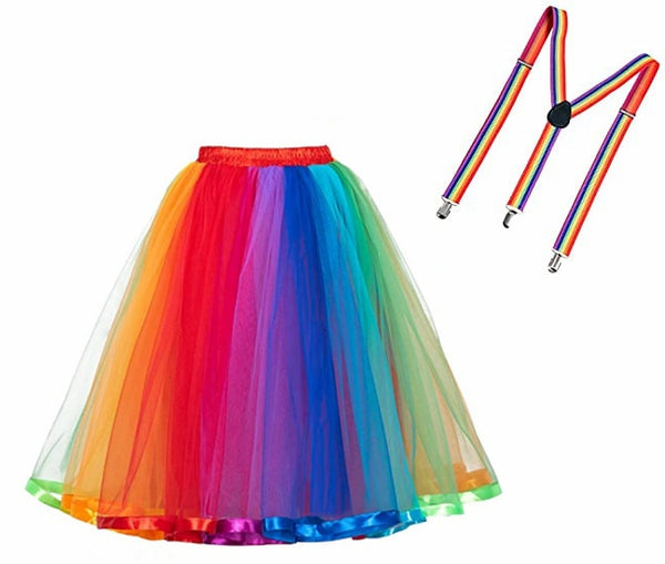 Rainbow Tulle Skater Skirt - Festigal