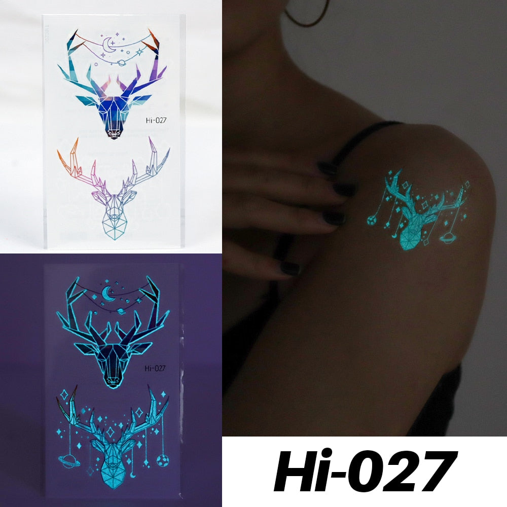 Blue Luminous Tattoo Stickers - Festigal