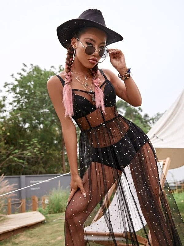 Transparent Mesh Dress Festigal Transparent Mesh Dress Festigal