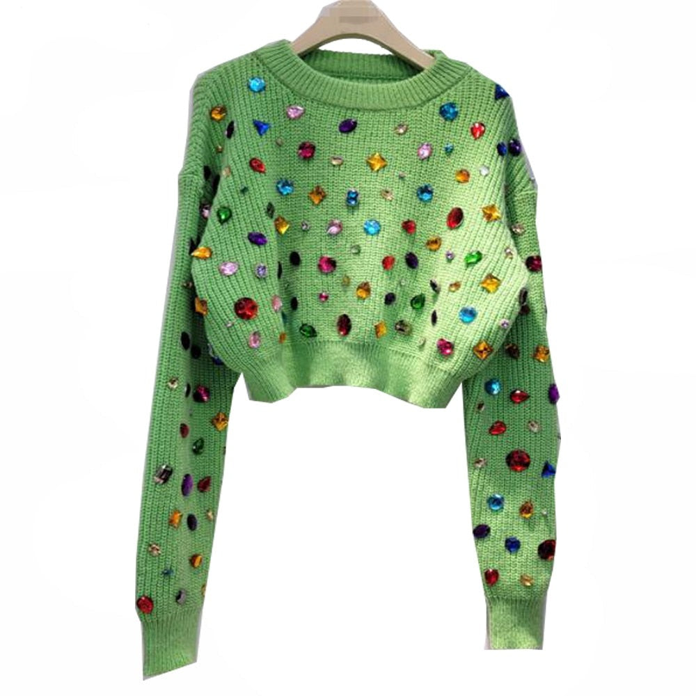 Bejewelled Crop Jumper - Festigal