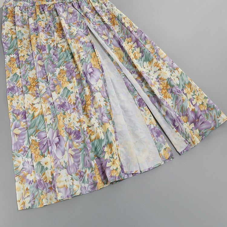 Floral Chain Belt Maxi Dress - Festigal