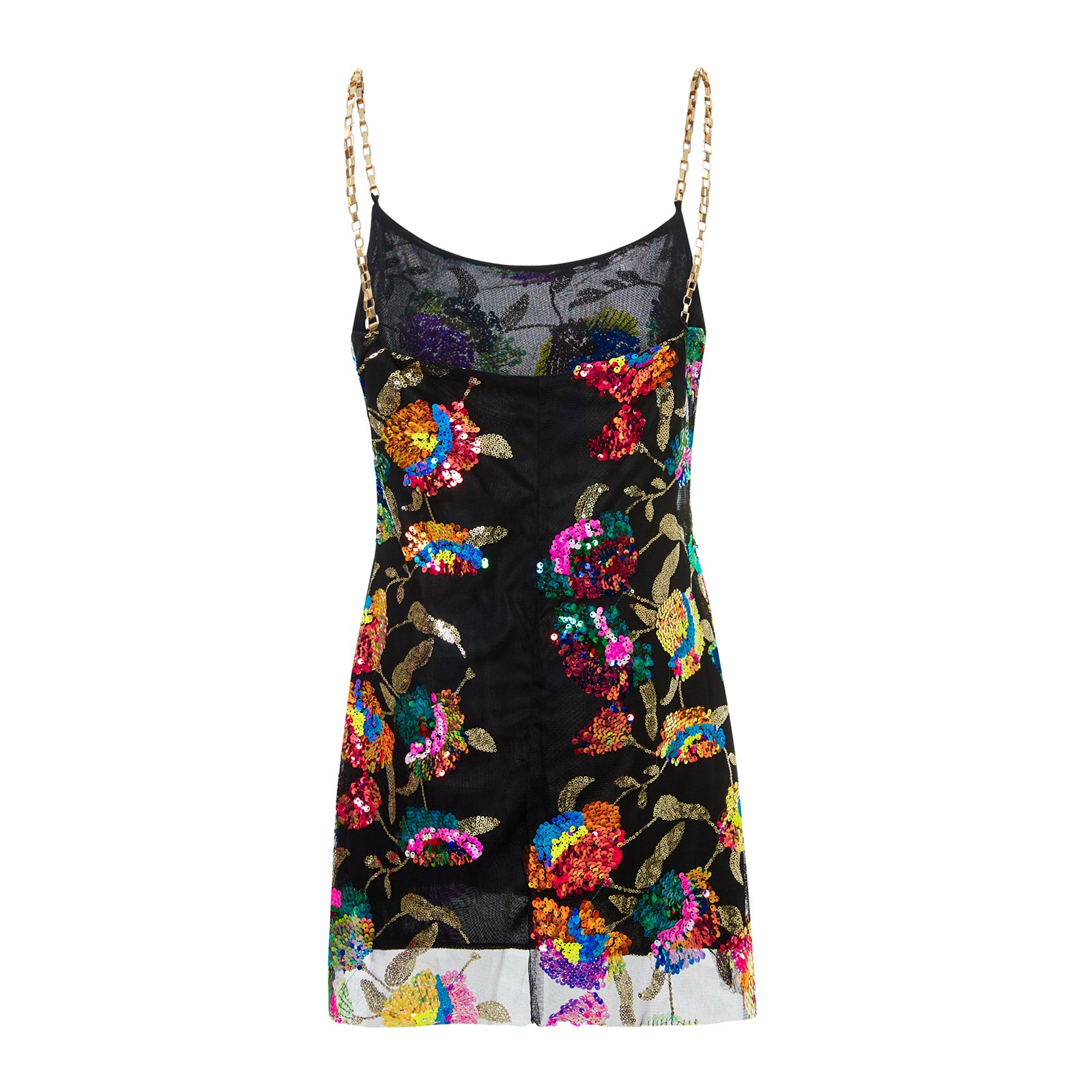 Backless Embellished Chain Strap Dress - Festigal