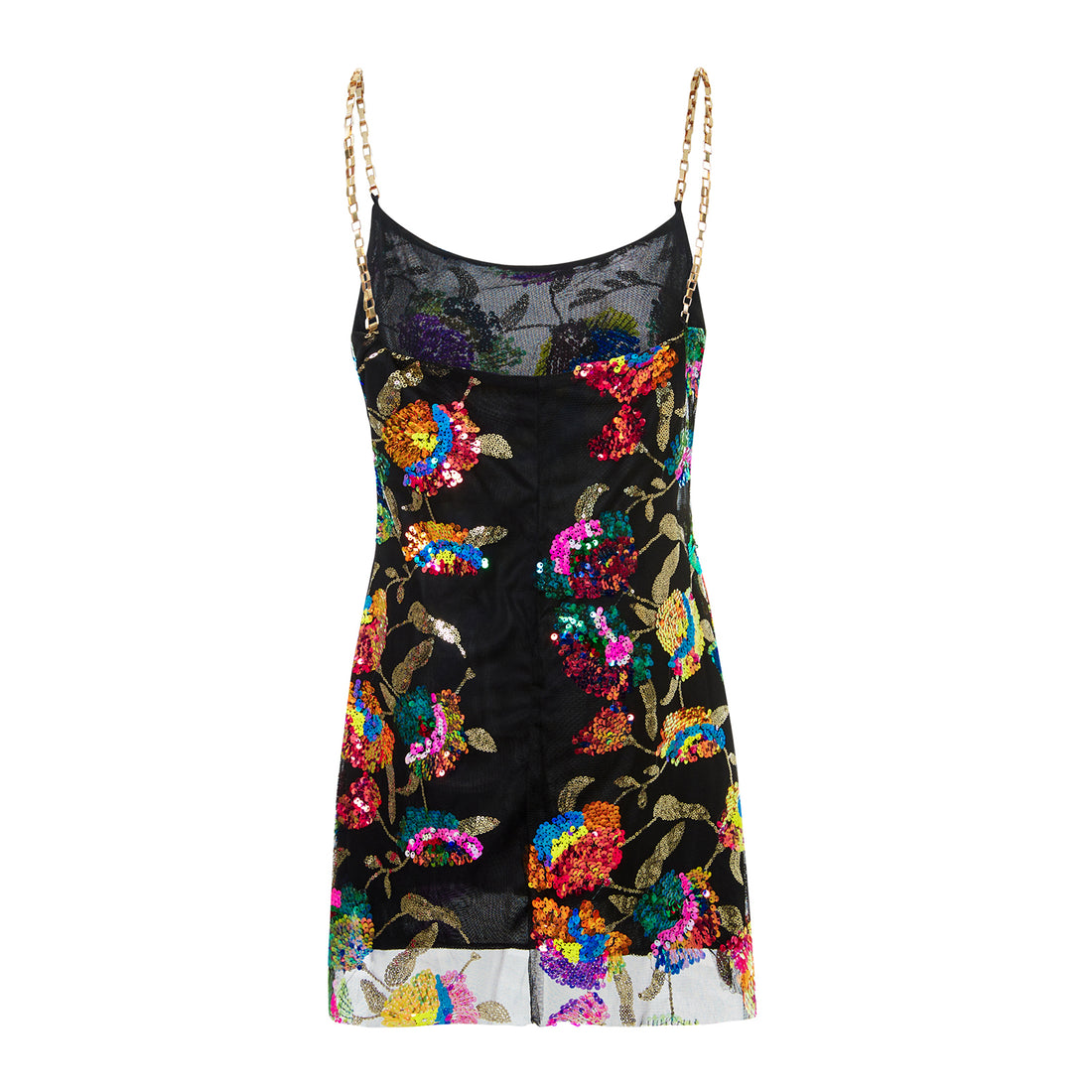 Backless Embellished Chain Strap Dress - Festigal