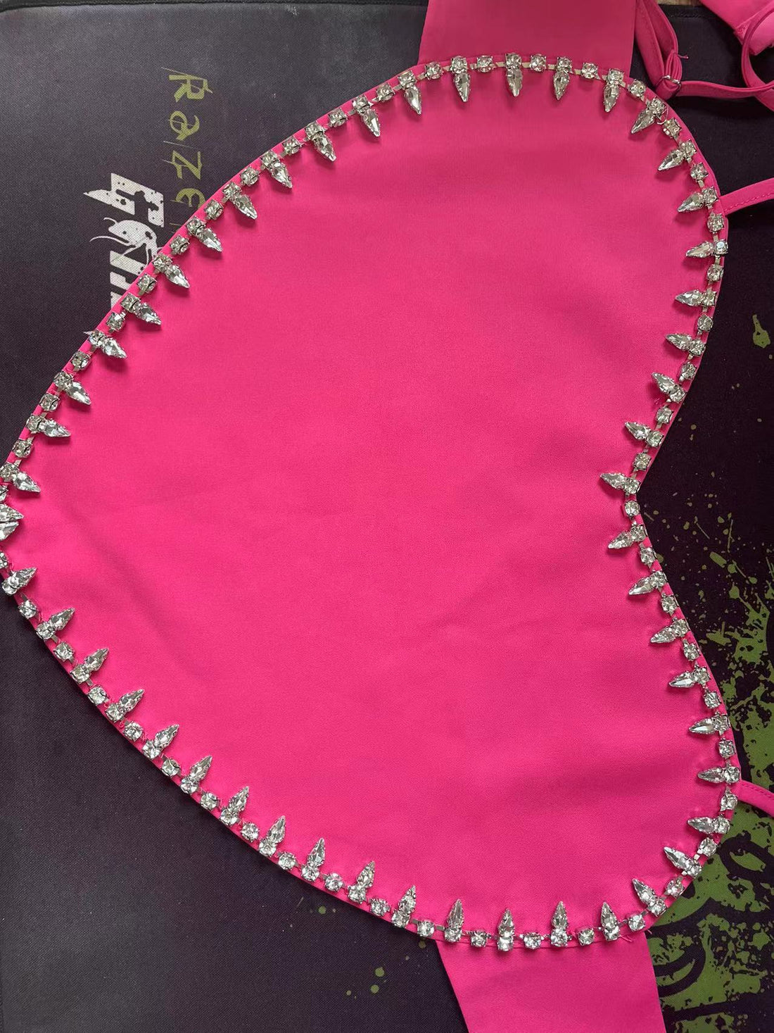 Heart Shaped Rhinestone Crop Top - Festigal