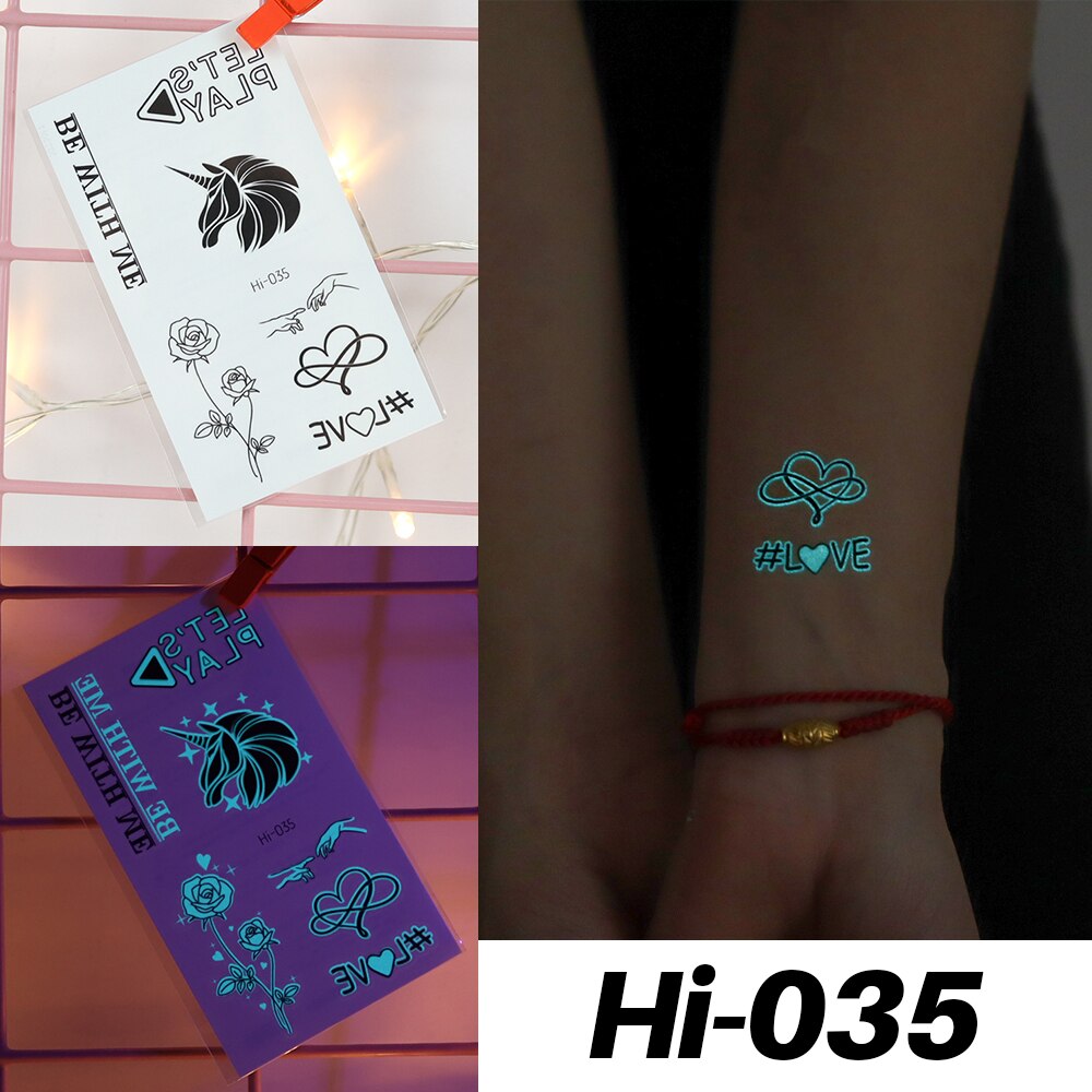 Blue Luminous Tattoo Stickers - Festigal